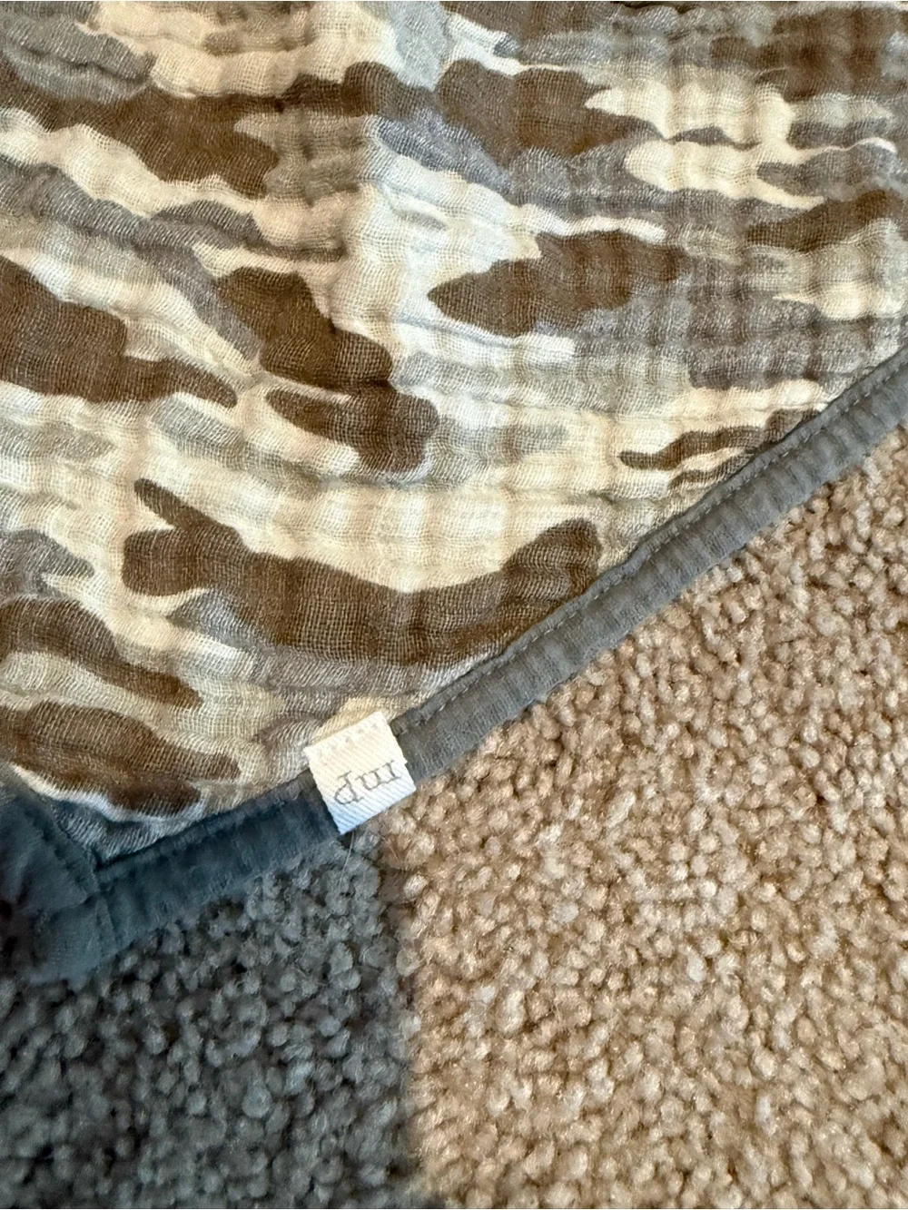 Mud Pie Camo Triangle Bandana Bib - Neutral Camo